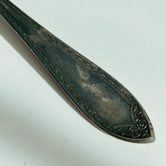 Vintage Community Silver Silverplated Embossed Patina Triple Plus Serving Spoon - Picture 5 of 8